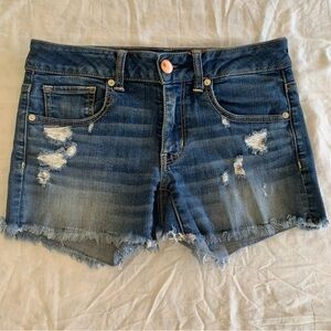 American Eagle Denim Cutoff Jean Shorts with Distressing Size 6